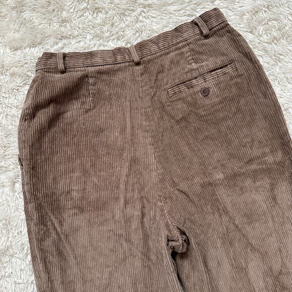 Vintage Rafaella 26" Brown Corduroy Pants Trousers High Waisted 100% Cotton - Picture 3 of 10
